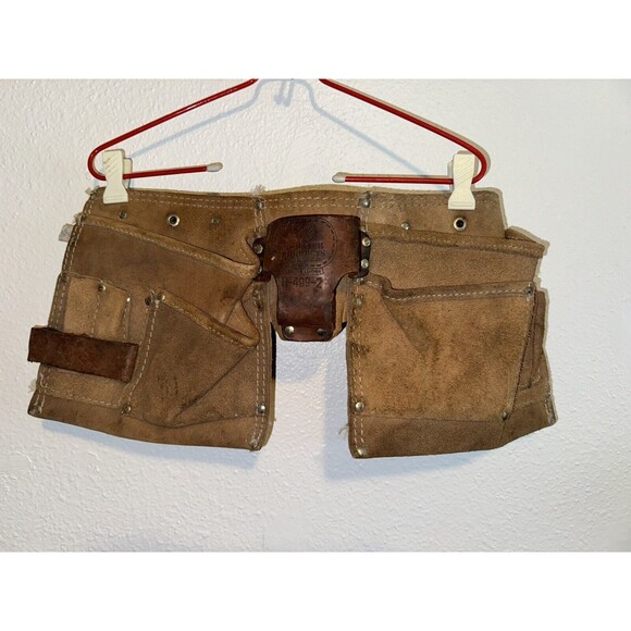 Rooster Products Suede Leather Carpenter Tool Pouch Belt R-499-2 Hammer Nail - Picture 1 of 7